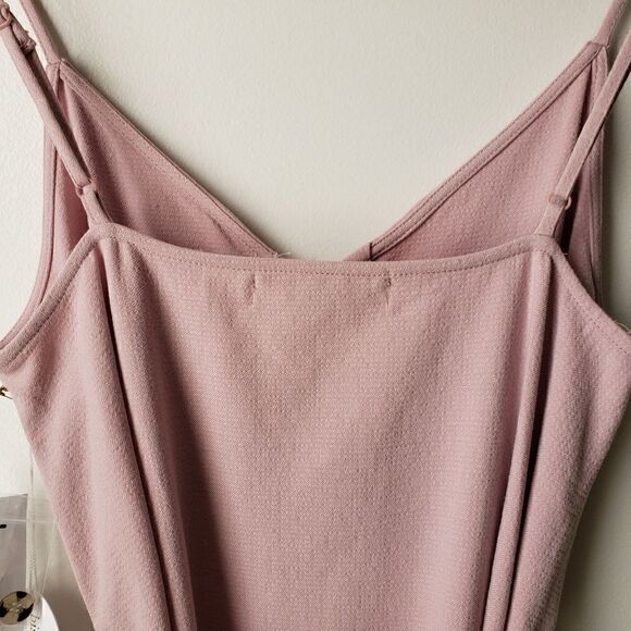 NWT BISHOP+YOUNG pink V neck button down dress - Picture 5 of 7